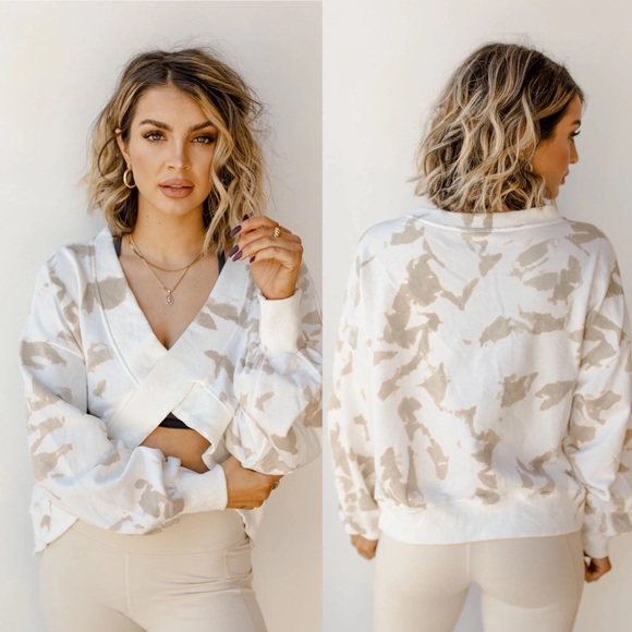 POL Sweaters - Tie Dye Cross Back Sweater NWT